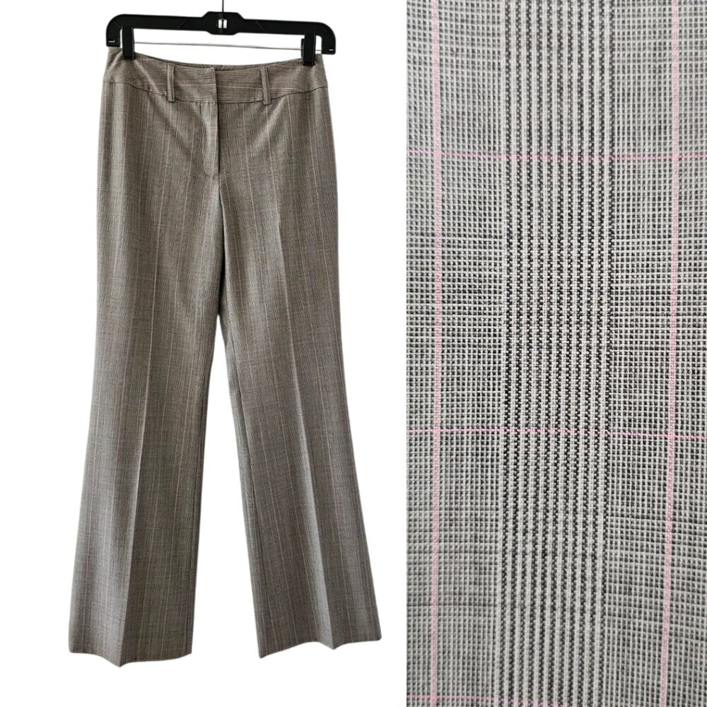 Petite Sophisticate Fully Lined Glen Plaid Dress Slacks | EUC | 2P | Gray Pink - Picture 5 of 15